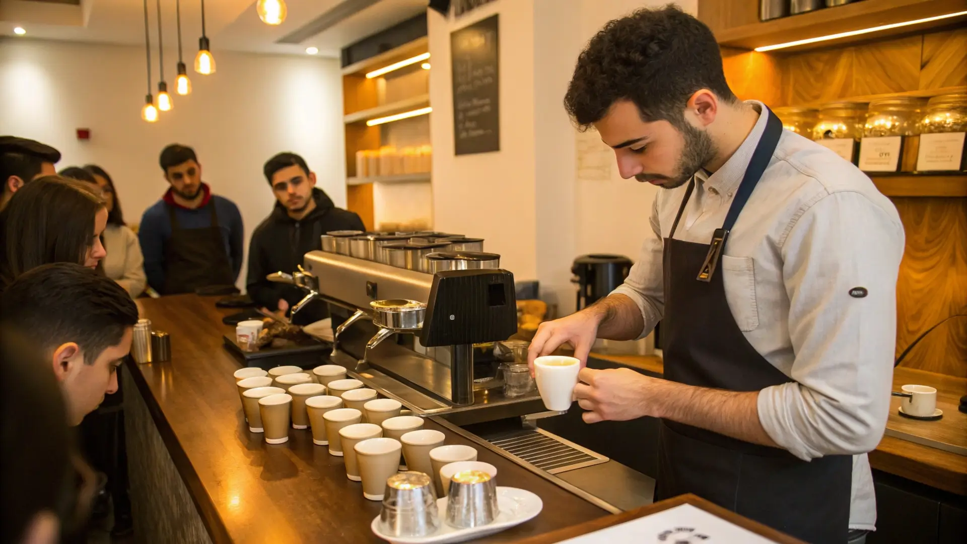 barista munka közben